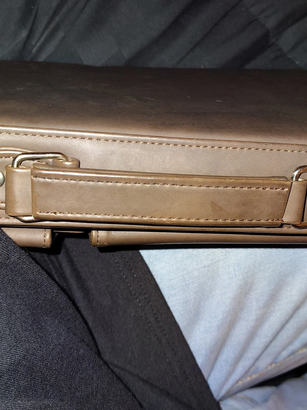 Leather Briefcase Messenger Bag - Brown